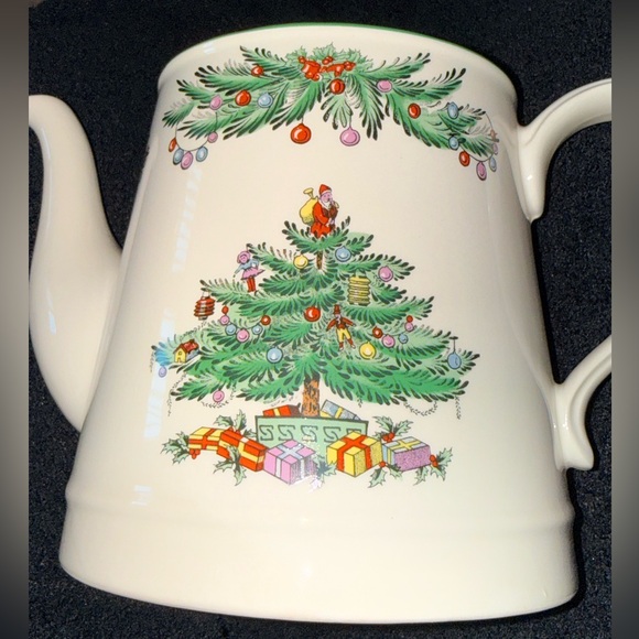 RARE! Spode Christmas‎ Tree Garland Teapot 🫖 Earthenware Terracotta Tea Kettle - Picture 7 of 7